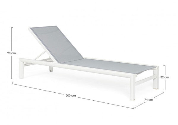 prezzo Lettino Prendisole da Giardino 74x200x98h cm Skipper New con Ruote Bianco