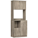 Credenza Moderna Alta 71x41x178 cm in Legno truciolare Grigio