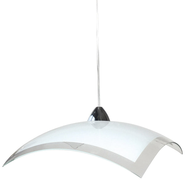 Sospensione 1xE27 Montatura Cromo Vetro Lastra Bi+Trasparente E-Energy Elisa sconto