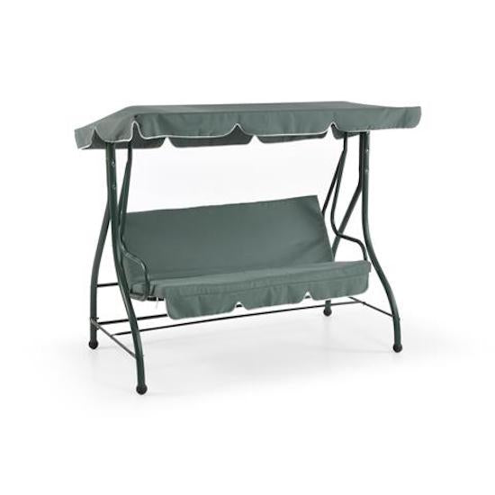 Dondolo da Giardino 3 Posti Reclinabile in Ferro e Poliestere Taddei Lido Verde sconto