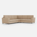 Divano Angolare 6 Posti 288x228x85 cm Yasel in Tessuto Beige