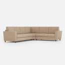 Divano Angolare 6 Posti 288x248x85 cm Yasel in Tessuto Beige