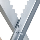 Cavalletto Taglialegna 83x83x79 cm Pieghevole e Triangolare in Metallo con Denti Seghettati Argento      