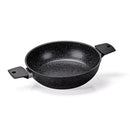 Batteria di Pentole 8 Pezzi Antiaderente Induzione in Alluminio Effetto Pietra Moneta Magnolia Stone Black