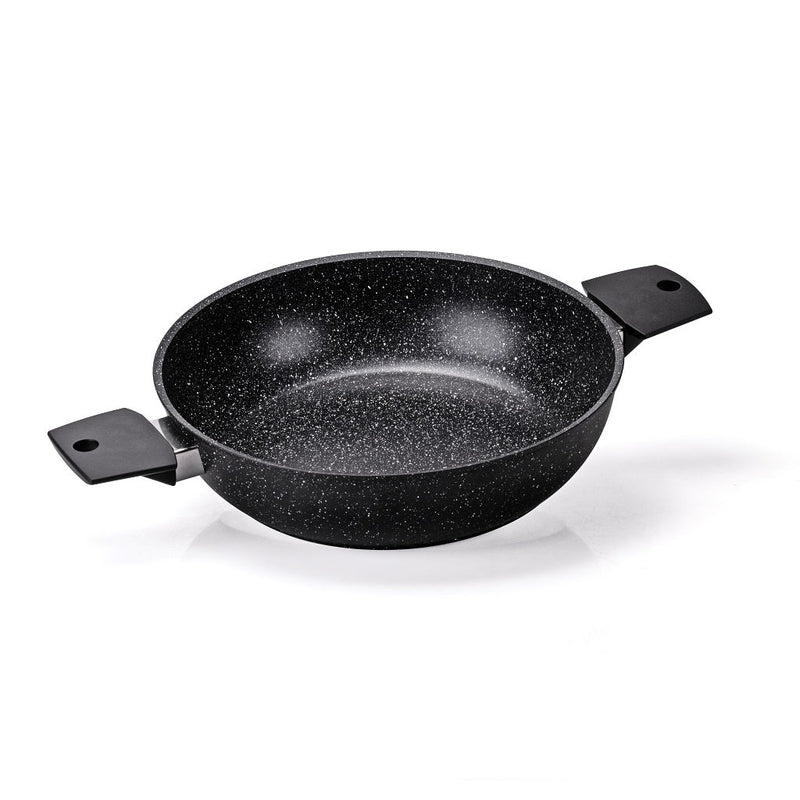 Batteria di Pentole 8 Pezzi Antiaderente Induzione in Alluminio Effetto Pietra Moneta Magnolia Stone Black