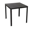 Tavolo da Giardino 78x78x74 cm in Plastica Stampa Effetto Legno Nero