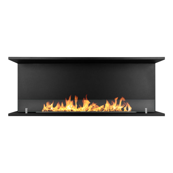 sconto Camino a Bioetanolo da Incasso ad angolo 120x24,5x50 cm Trevi 120 Nero