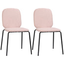 Set 2 Sedie Imbottite 50x56x83 cm in Tessuto e Acciaio Rosa