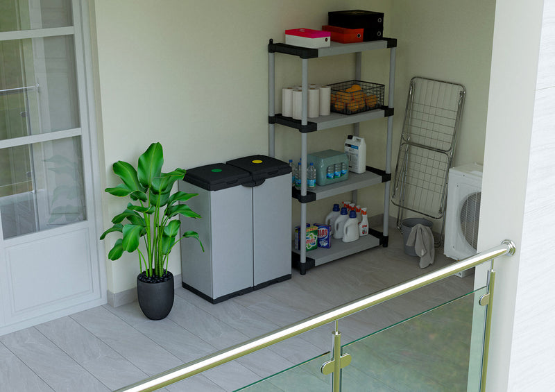 Pattumiera 2 Ante 68x38x87 cm Raccolta Differenziata con Portasacco 80 Litri    