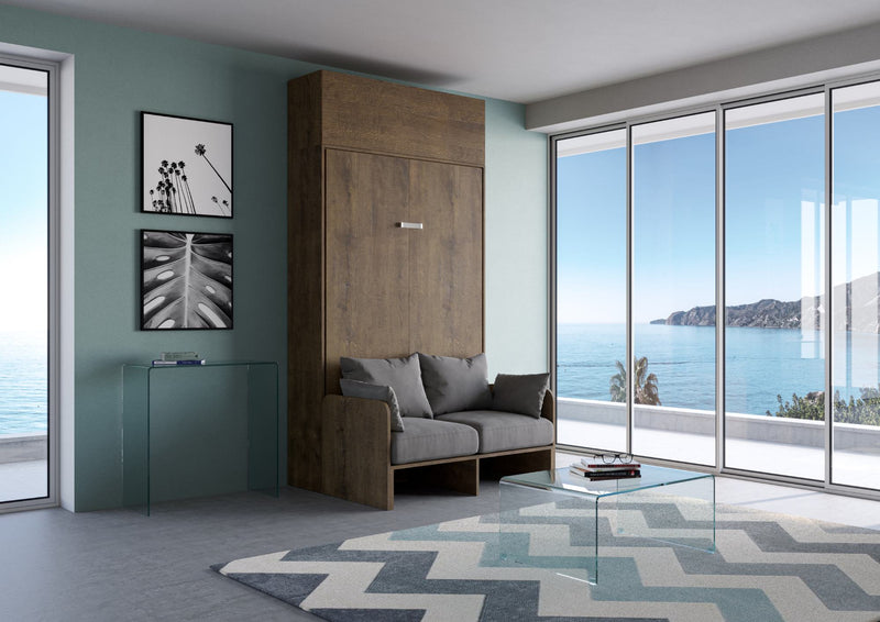 Letto Matrimoniale Francese a Scomparsa Salvaspazio con Sofà Kentaro H250 cm Marrone