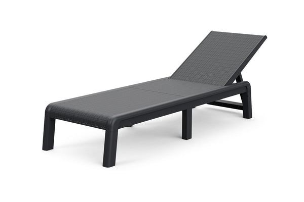 Lettino da Giardino Prendisole 187,5x58x29 cm Reclinabile in 4 Posizione Keter Mallorca Effetto Juta Grafite prezzo