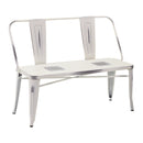 Panchina 2 Posti da Giardino 51x111xh82,5 cm in Ferro Bianco Antico
