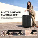 Valigia Rigida Grande 116 L 77x50x33 cm Espandibile con 4 Ruote e Lucchetto TSA in ABS Nero      