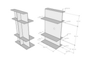 Porta TV a Parete 100x50x170,4 cm con 3 Ripiani Loki A Bianco Spatolato