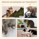 Albero Tiragraffi con Cuccia per Gatti in Legno Sisal Naturale Beige 40x30x131 cm 