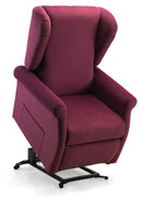 Poltrona Alzapersona Elettrica 2 Motori 75x107x84 cm con Ruote in Tessuto Dispositivo Medico 1 Rosso 