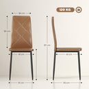 Set di 4 Sedie da Pranzo Moderne con Schienale Alto 41x50x97 cm in Finta Pelle e Acciaio Marrone      