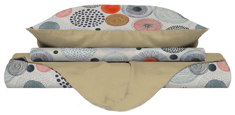 Copripiumino con stampa sul Sacco e Federe Doubleface Acquerello