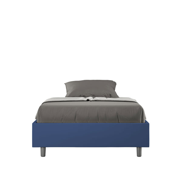 sconto Letto 1 Piazza E Mezzo Senza Testata Imbottito in Similpelle Azelia Blu Varie Misure