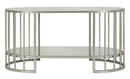 Tavolo da Caffè Smirne 90x50x45 cm in Ferro e Specchio Argento      