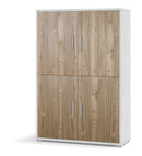 Mobile Multiuso 4 Ante 108x161x41 cm Ossido Bianco/Noce Stelvio