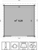 Casetta Box da Giardino Porta Utensili 310x310 cm in Legno Alina