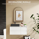 Specchio ad Arco 60x3x90 cm in Lega di Alluminio e Vetro Nero   