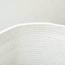 Cesto Portabiancheria Pieghevole con Manici 36L Ø38x45 cm in Cotone Naturale Bianco Crema 