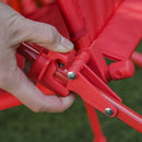 Set Tavolino e 2 Sedie Pieghevoli da Giardino per Bambini con Ombrello Rosso Coccinella