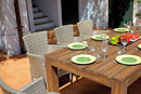 Tavolo Rettangolare da Giardino 200x100 cm in Legno Teak Scurito Vorghini Bali