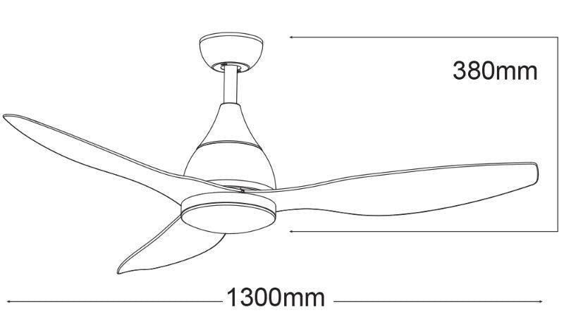 Ventilatore da Soffitto con 3 Pale e LED Ø130 cm 5 Velocità Martec Vantage Legno