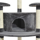 Albero Tiragraffi per Gatto grigio 60x60x200 cm 
