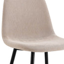 Set 4 Sedie da salotto Imbottite in Tessuto Bella Kakhi