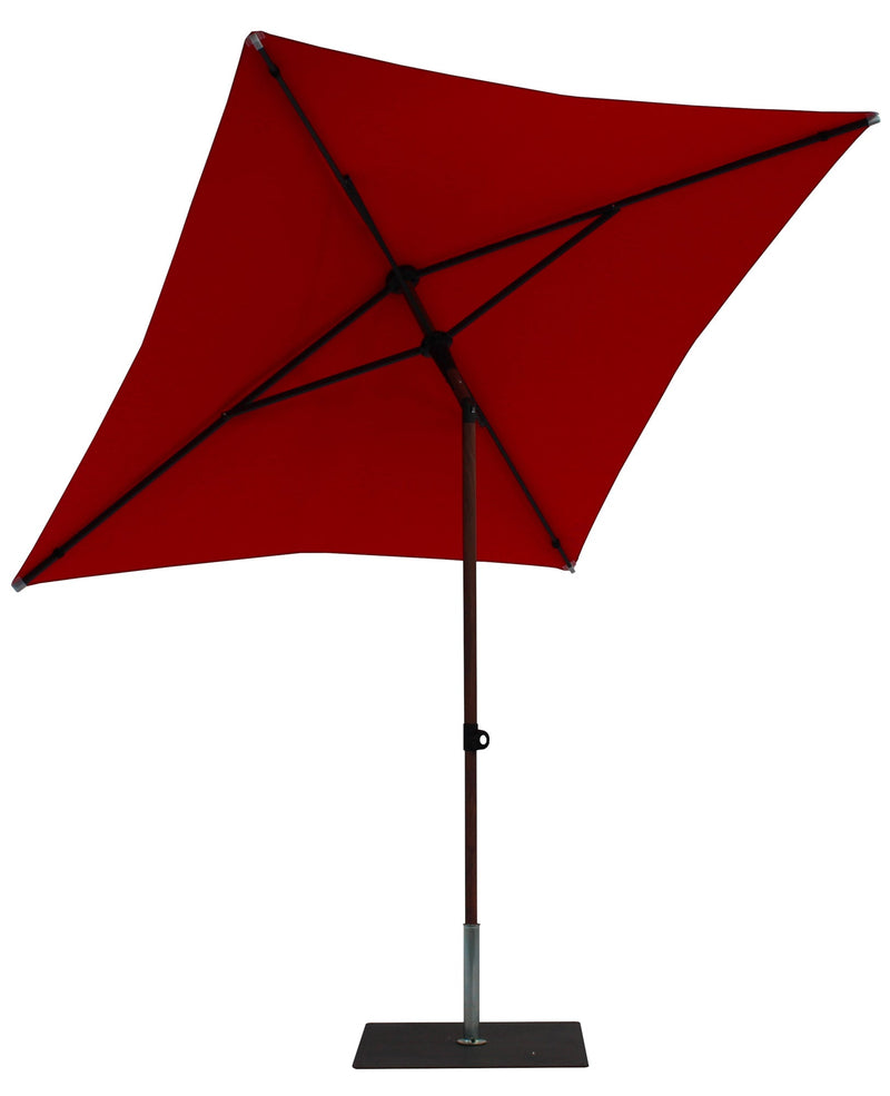 Ombrellone da Giardino 2x2 m Palo Ø38 mm in Alluminio Effetto Legno Tessuto Poliestere Trend Wood Rosso