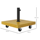 Base per Ombrellone 45x45x36,5 cm da 25 kg con Ruote in Metallo e Cemento Effetto Legno   