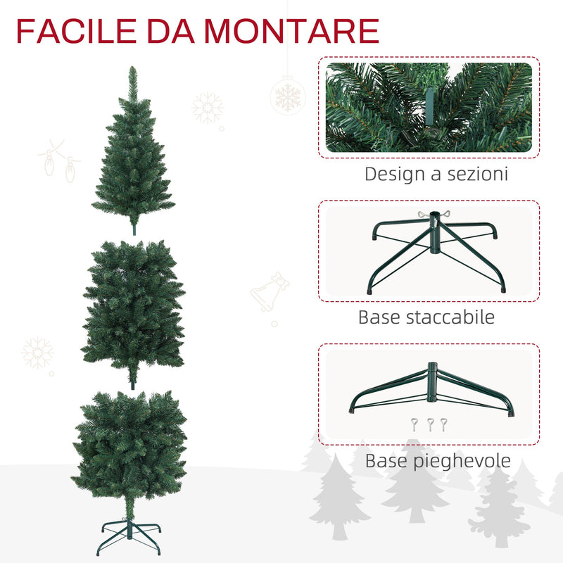 Albero di Natale Artificiale 210 cm 687 Rami Design Alto e Stretto Verde 