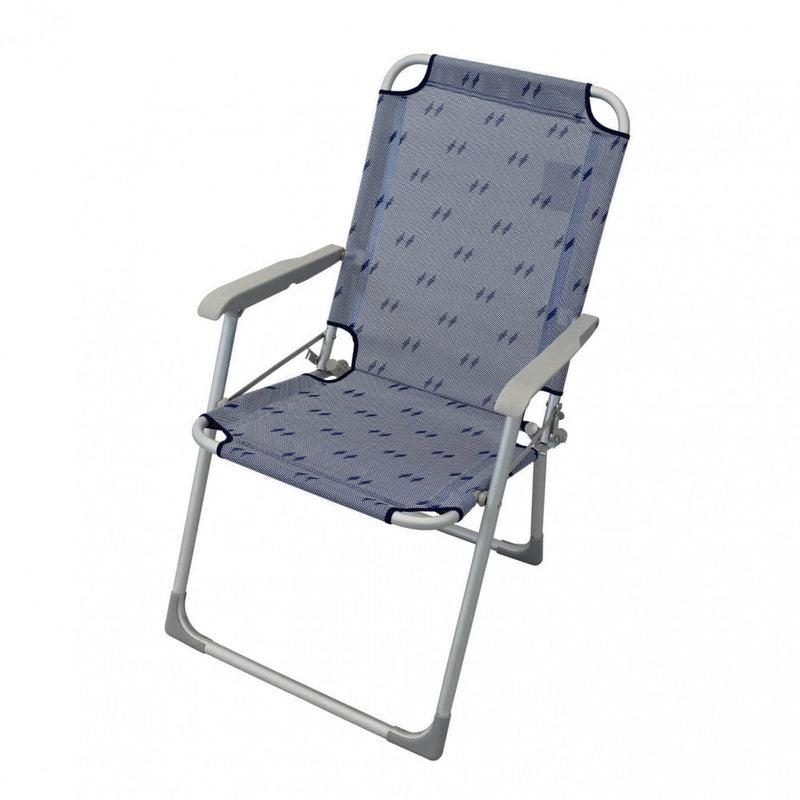 Spiaggina Pieghevole 52x55x92 h cm in Textilene Azzurro