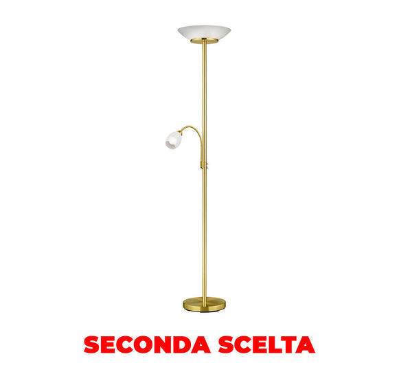 Piantana da Interno E27+E14 in Metallo Ottone Satinato Seconda Scelta prezzo