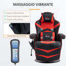 Sedia da Gaming Massaggiante con Poggiapiedi e Cuscino 79,5x82,5x111,5 cm in Pelle PU Nero   