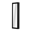 Armadio Portagioielli da Parete con Specchio in Legno MDF Nero 37x9.5x121 cm 