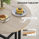 Tavolo da Pranzo Rotondo in Stile Industriale Ø80x75 cm per 2 Persone in Truciolato Nero e color Legno   