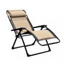 Sedia Sdraio Zero Gravity Reclinabile Pieghevole 165x79x117 h cm in Metallo e Oxford Marrone