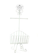 Piantana Porta Rotolo a Stelo in Metallo con Portariviste 34x23H82cm Paris