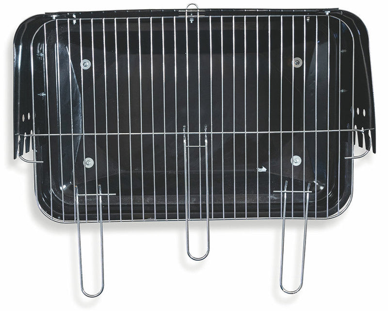 Barbecue a Carbone Carbonella Rettangolare 58x38 cm Soriani Sun-day Nero
