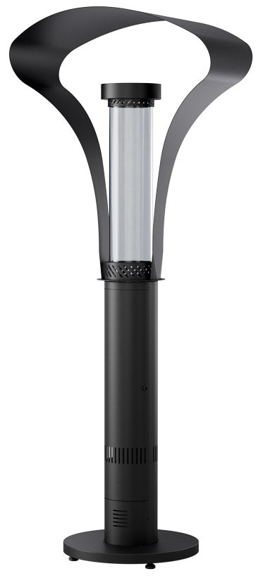 Stufa da Esterno Fungo a Pellet Ø52x194 cm in Ferro Decapato e Vetro Giglio Antracite