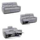 Divano Divanetto 3 Posti con Reclinatore Manuale in Tessuto Kube Marrone