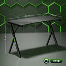 Scrivania Gaming 120x60x75 cm con Luci LED RGB Gambe a K in Legno e Acciaio Nero 