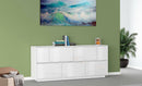 Credenza 7 Ante 200x41,4x86 cm Bloom Bianco Lucido