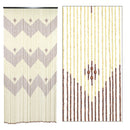 Tenda a Fili per Porta Antimosche 100x220 cm in Legno Zig Zag Chiaro