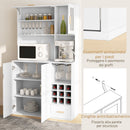 Mobile Dispensa con Portabottiglie 100x38x172 cm in Truciolato e Legno Bianco